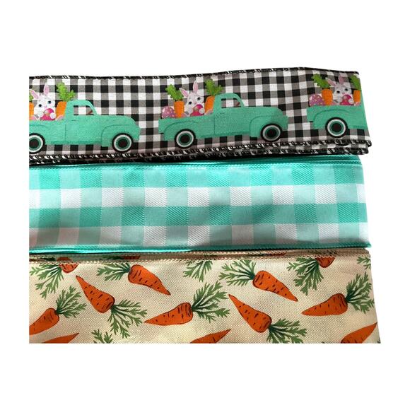 Blue DIY Easter Wreath Making Kit, Spring Sign Ribbon Bundle Set, Door Hanger - Picture 4 of 6